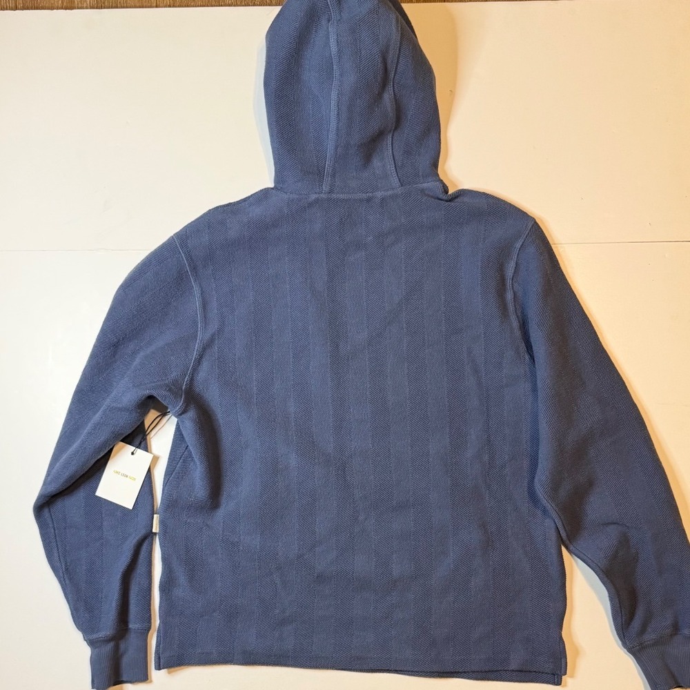 Aime Leon Dore Herringbone Hoodie Men's M Blue Knit Pullover Sweatshirt NWT - Picture 2 of 7